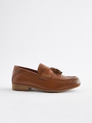 Tan Tassel Wide Fit (G) Smart Tassel Detail Loafers - Image 2 of 6