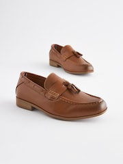Tan Tassel Wide Fit (G) Smart Tassel Detail Loafers - Image 3 of 6