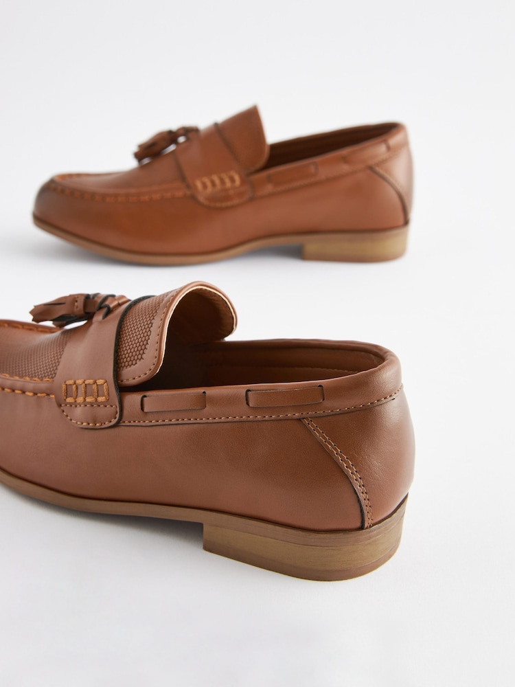 Tan Tassel Wide Fit (G) Smart Tassel Detail Loafers - Image 6 of 6