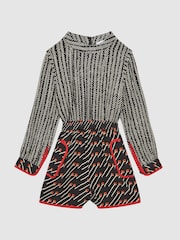 Reiss Black/Red Amber Junior Printed Playsuit - Image 2 of 8