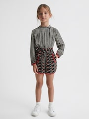 Reiss Black/Red Amber Junior Printed Playsuit - Image 3 of 8