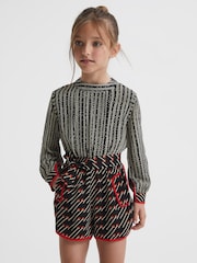 Reiss Black/Red Amber Junior Printed Playsuit - Image 7 of 8