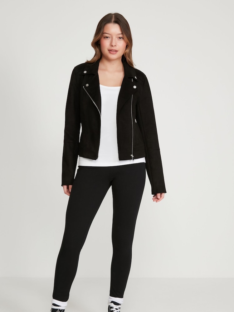 Kylie Teen Black Suedette Biker Jacket - Image 1 of 6