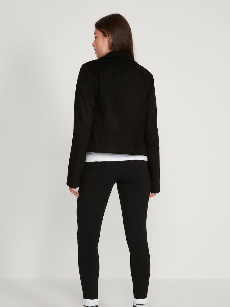 Kylie Teen Black Suedette Biker Jacket - Image 2 of 6