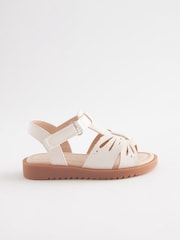 Cream White Ankle Strap Sandals - Image 3 of 5
