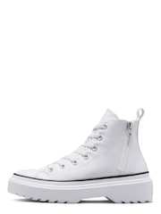 Converse White Lugged Lift Youth Trainers - Image 3 of 9
