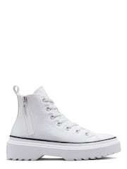 Converse White Lugged Lift Youth Trainers - Image 4 of 9