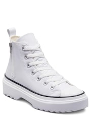 Converse White Lugged Lift Youth Trainers - Image 5 of 9