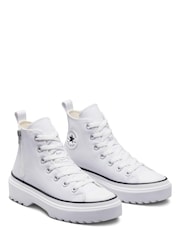 Converse White Lugged Lift Youth Trainers - Image 6 of 9