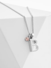Silver Tone Initial Necklace - Image 4 of 4