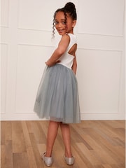 Chi Chi London White Girls Grace Tulle Flower Dress - Image 2 of 5