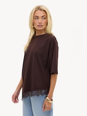 LOAVIES Brown Garden Glow Lace Shirt - Image 2 of 5