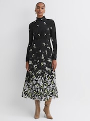 Florere Floral High Neck Midi Dress - Image 1 of 6