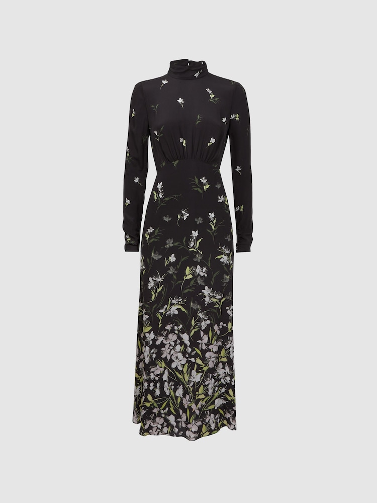 Florere Floral High Neck Midi Dress - Image 2 of 6