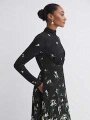Florere Floral High Neck Midi Dress - Image 3 of 6
