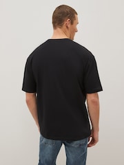 Black Relaxed Fit Essential Crew Neck Cotton T-Shirt - Image 3 of 6