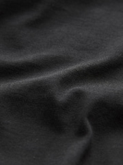 Black Relaxed Fit Essential Crew Neck Cotton T-Shirt - Image 6 of 6