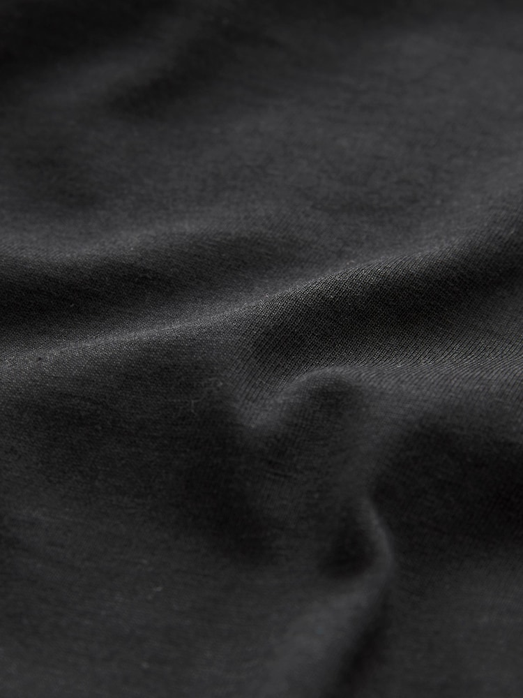 Black Relaxed Fit Essential Crew Neck Cotton T-Shirt - Image 6 of 6
