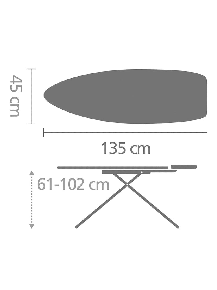Brabantia Black Spring Bubbles D 135x45cm Ironing Board - Image 7 of 7