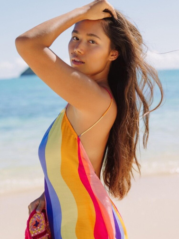 Sundress Pink Grace Viscose Dress In Marbella Mix Rainbow - Image 5 of 6