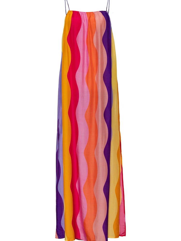 Sundress Pink Grace Viscose Dress In Marbella Mix Rainbow - Image 6 of 6
