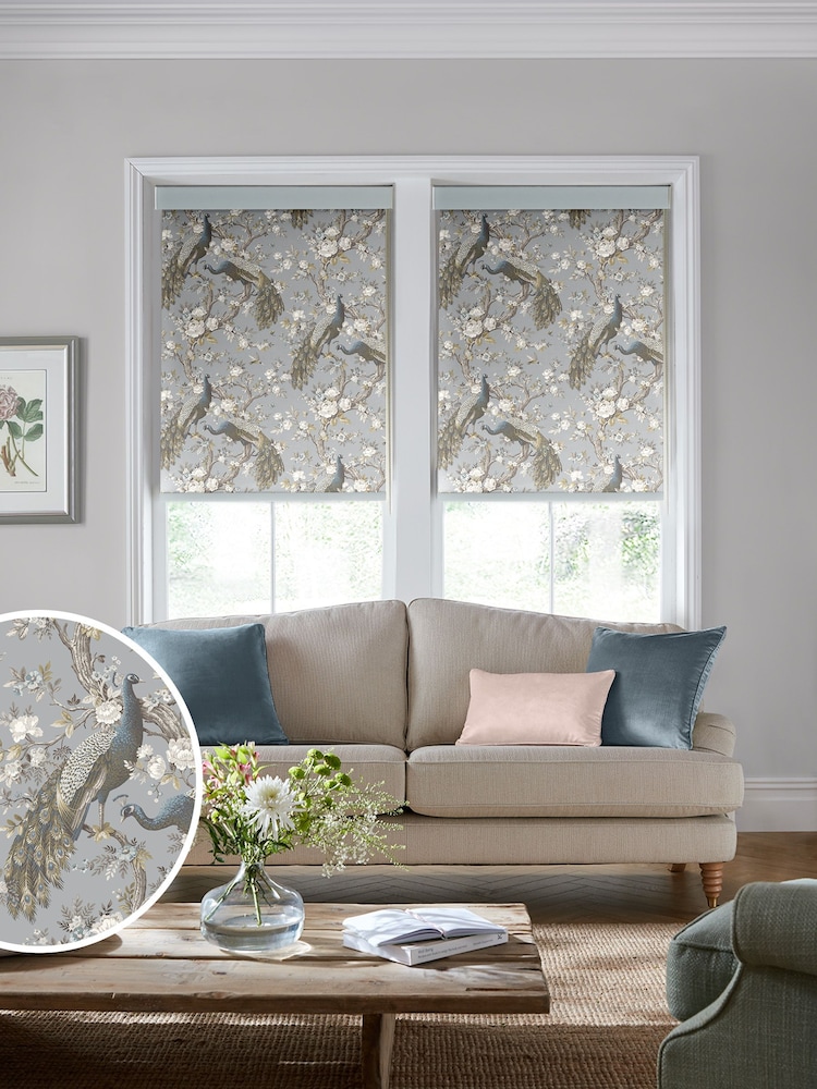 Laura Ashley Blue Belvedere Made To Measure Roller Blind - Image 1 of 6