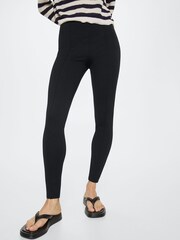 Mango Black Decorative Seam Leggings - Image 2 of 5
