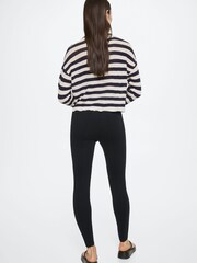 Mango Black Decorative Seam Leggings - Image 3 of 5