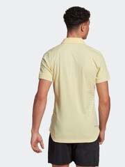 adidas Men's Tennis New York FreeLift Yellow Polo Shirt - Image 2 of 7
