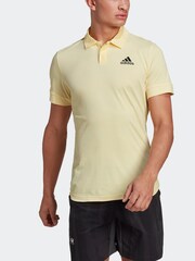 adidas Men's Tennis New York FreeLift Yellow Polo Shirt - Image 3 of 7