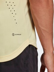 adidas Men's Tennis New York FreeLift Yellow Polo Shirt - Image 5 of 7