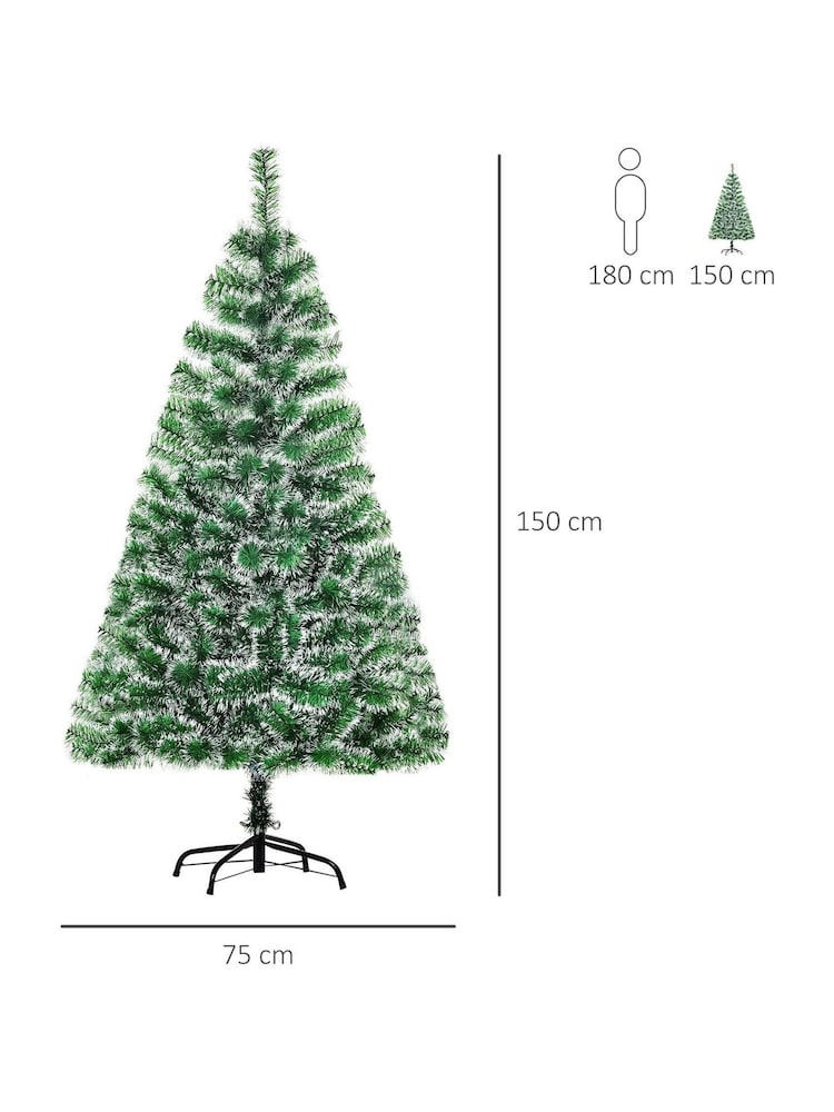 Homcom Green 5ft Classic Pine Artificial Green Christmas Tree - Image 5 of 5