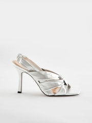 Silver Signature Forever Comfort® Leather Twist Sandals - Image 2 of 7