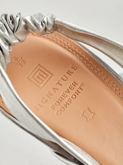 Silver Signature Forever Comfort® Leather Twist Sandals - Image 7 of 7