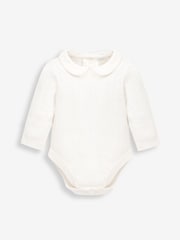 JoJo Maman Bébé Burgundy Red 2-Piece Smocked Velvet Baby Dress & Body Set - Image 2 of 3