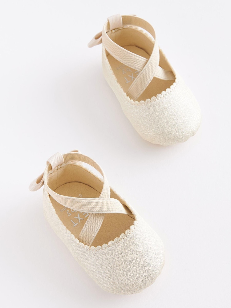 Gold Baby Ballet Shoes (0-24mths) - Image 1 of 3 Gold Baby Ballet Shoes (0-24mths) - Image 1 of 3