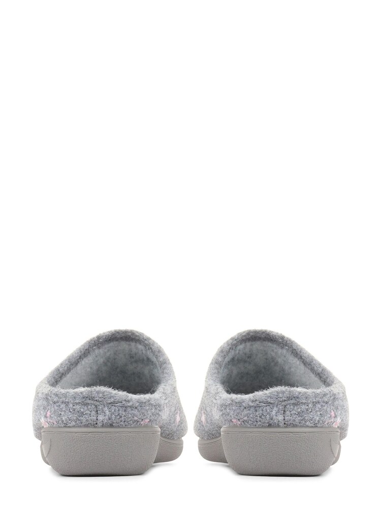 Jones Bootmaker Grey Elodia Embroidered Slipper Clogs - Image 2 of 4 Jones Bootmaker Grey Elodia Embroidered Slipper Clogs - Image 2 of 4