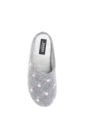 Jones Bootmaker Grey Elodia Embroidered Slipper Clogs - Image 3 of 4