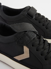 Black Standard Fit (F) Elastic Lace Touch Fastening Chevron Trainers - Image 5 of 6