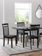 Julian Bowen Black Rufford Extending Butterfly Leaf Dining Table - Image 1 of 3