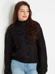 Kylie Teens Glitter Yarn Black Jumper - Image 1 of 4