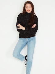Kylie Teens Glitter Yarn Black Jumper - Image 2 of 4