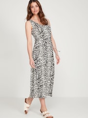 M&co Midikleid mit Leopardenmuster, Weiss - Bild 1 von 6