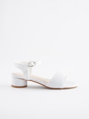 White Satin (Stain Resistant) Occasion Heel Sandals - Image 1 of 6