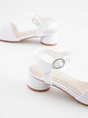 White Satin (Stain Resistant) Occasion Heel Sandals - Image 3 of 6