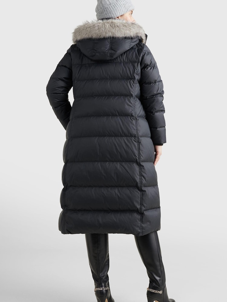 Tommy Hilfiger Curve Trya Maxi-Daunenmantel, Schwarz - Bild 2 von 7