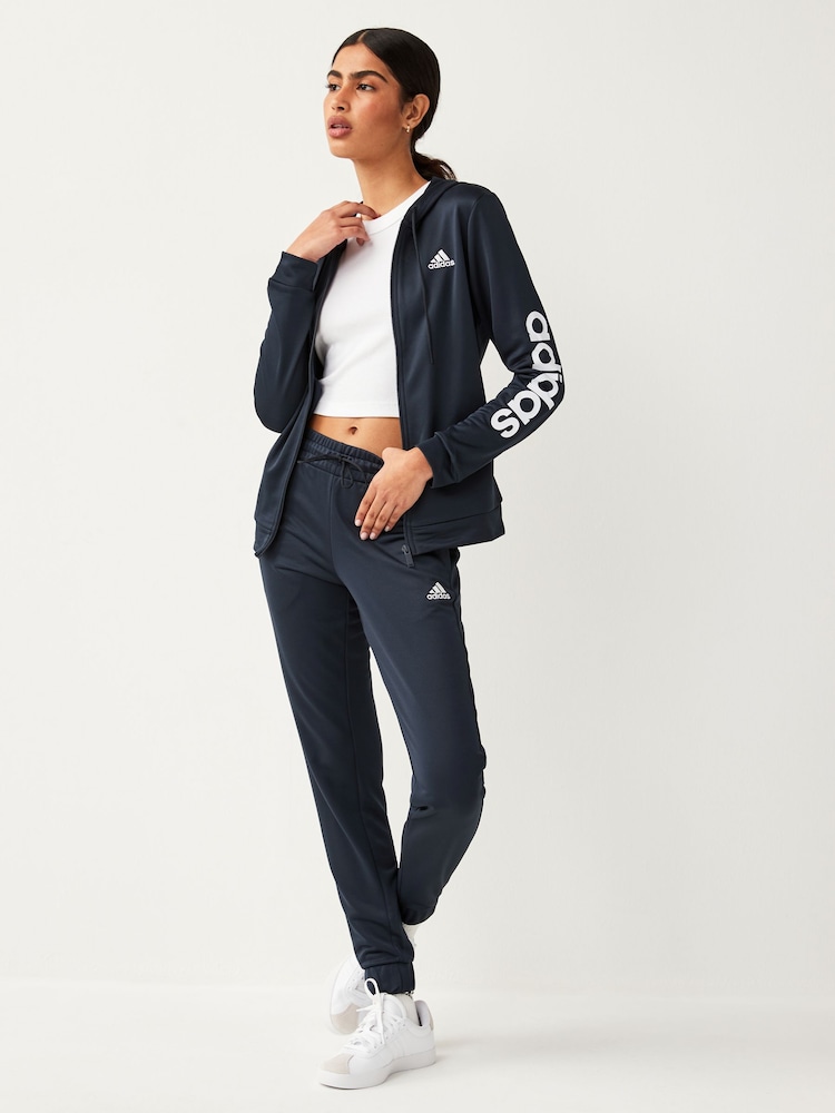 adidas Navy Linear Tracksuit - Image 2 of 7
