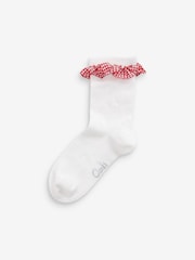 Clarks White Girls Ankle School Socks 2 Pack - Image 1 of 2
