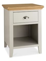 Bentley Designs Grey/Oak Hampstead 1 Drawer Bedside Table - Image 1 of 1