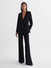 Reiss Black Margeaux Collarless Double Breasted Suit Blazer - Image 3 of 7